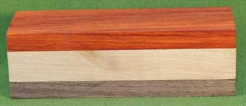 Rattle #1014 - Baby Rattle Blank - Paduak, Cherry & Walnut $8.49